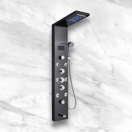Colonne de Douche Hydromassante LED 6 Modes et Affichage Digital
