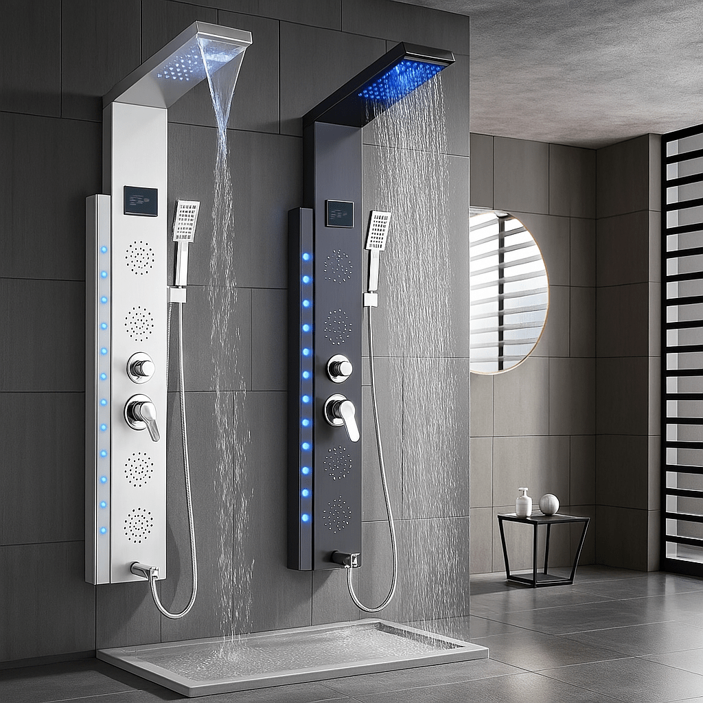 Colonne de Douche Hydromassante LED Inox