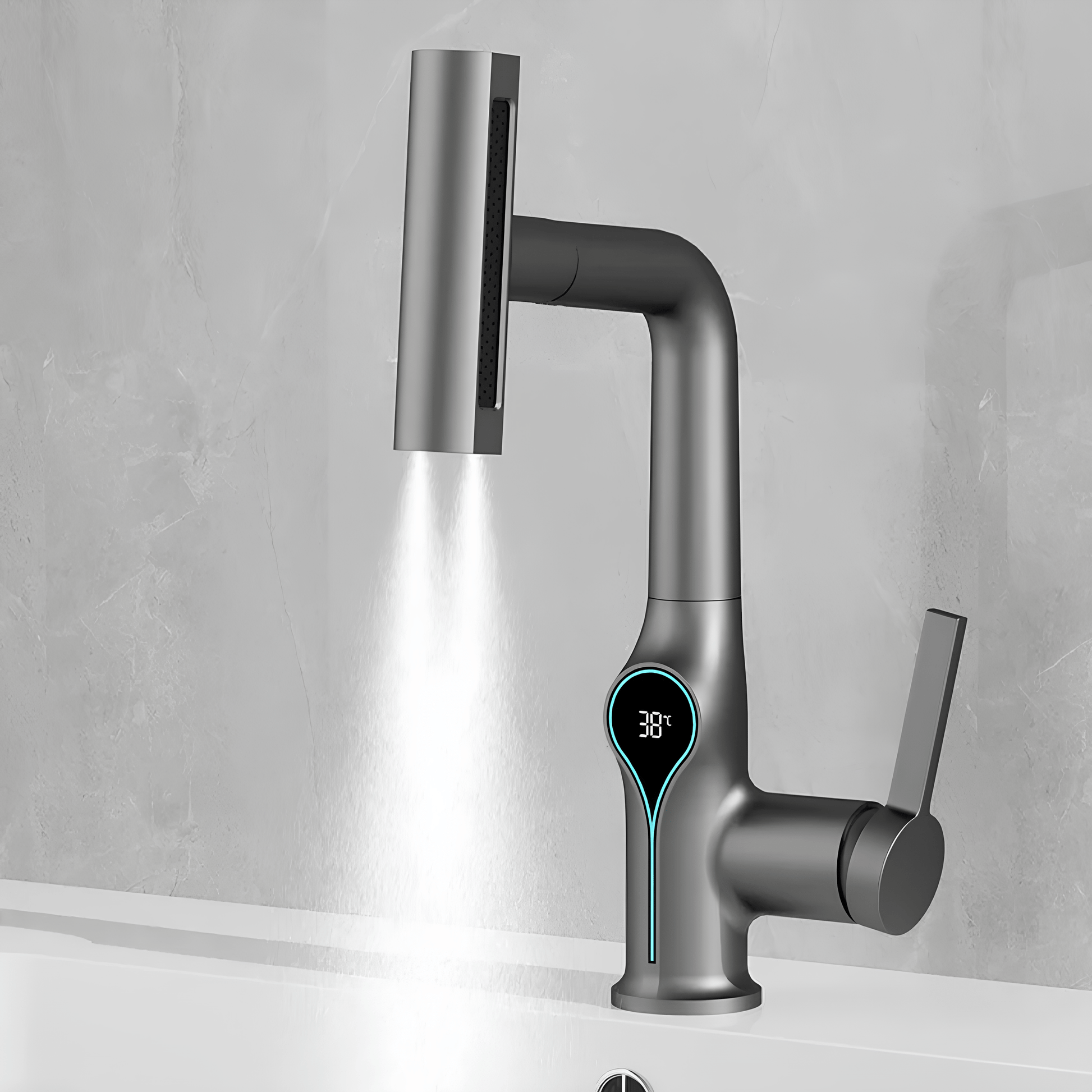 Robinet cascade avec affichage température – robinet digital salle de bain