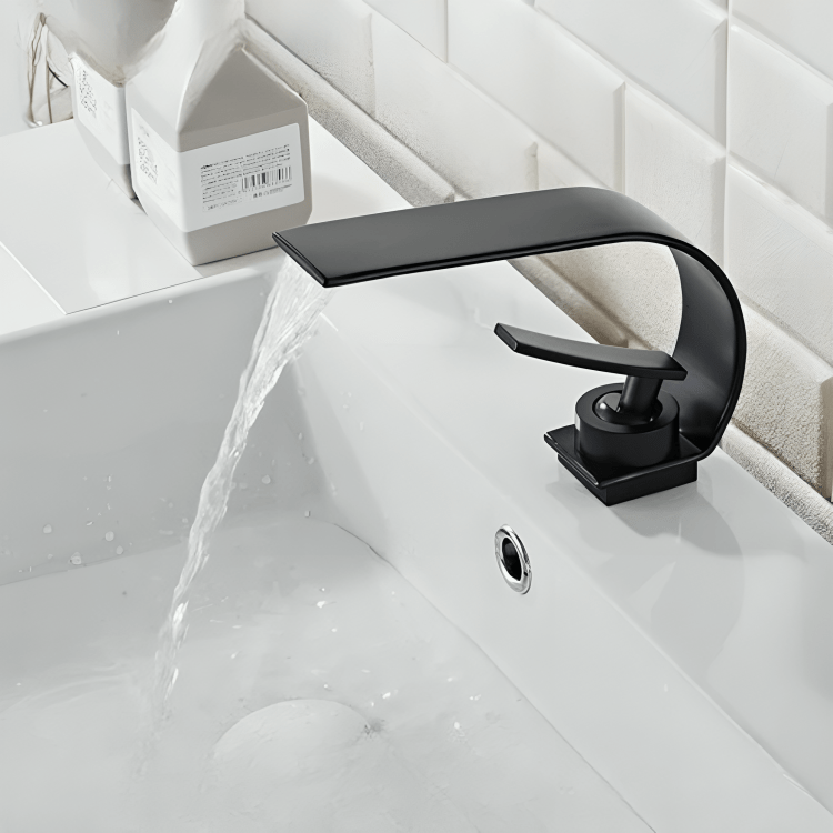 Robinet cascade doré salle de bain – Mitigeur design moderne