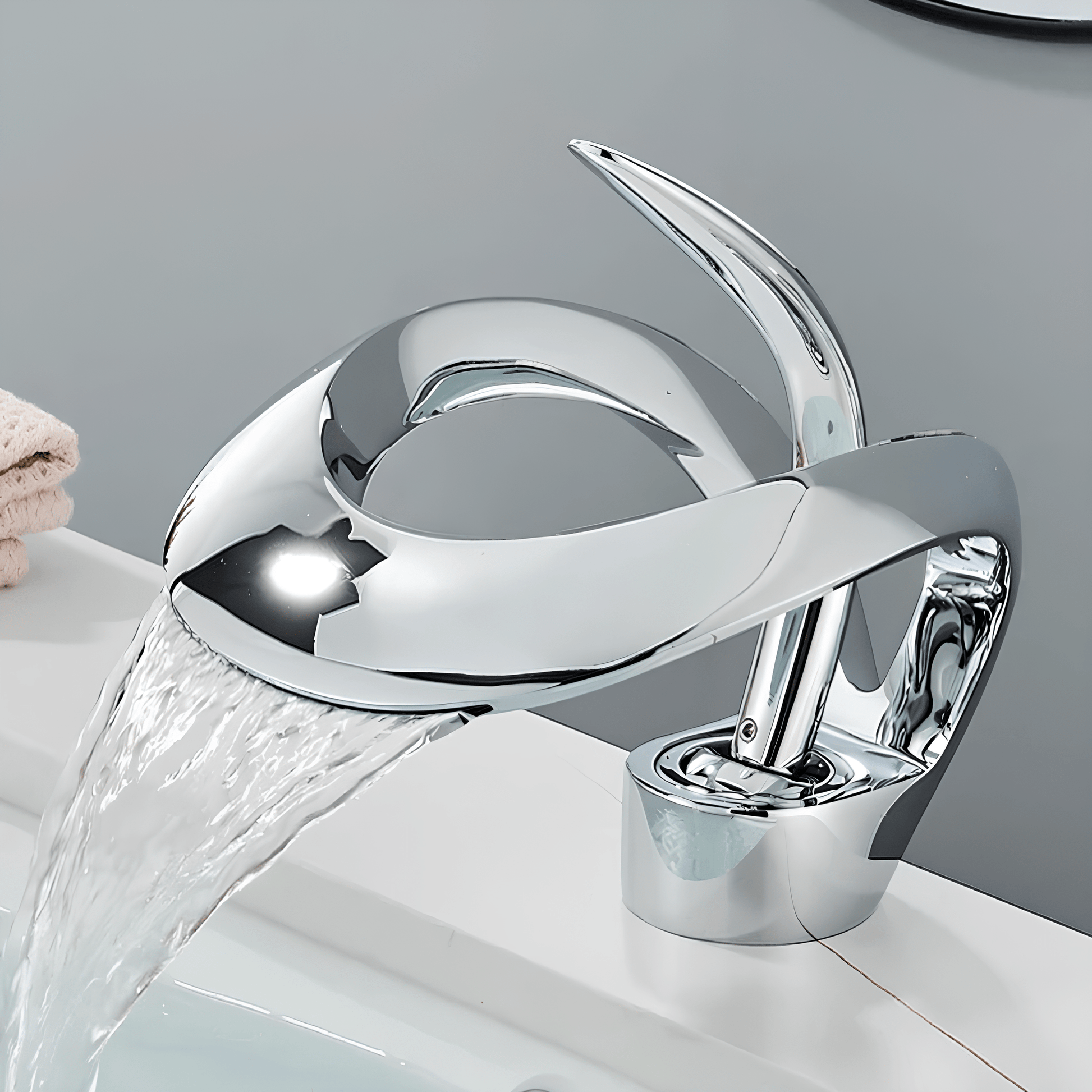 Robinet cascade salle de bain en laiton – Eau chaude et froide