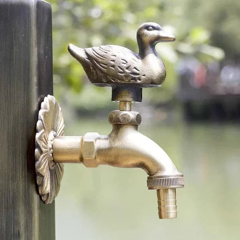 Robinet décoratif extérieur – Laiton antique & motif animaux