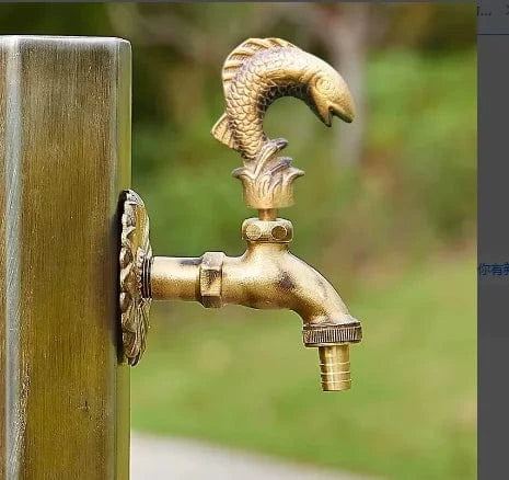 Robinet décoratif extérieur – Laiton antique & motif animaux