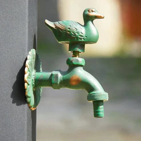 Robinet décoratif extérieur – Laiton antique & motif animaux