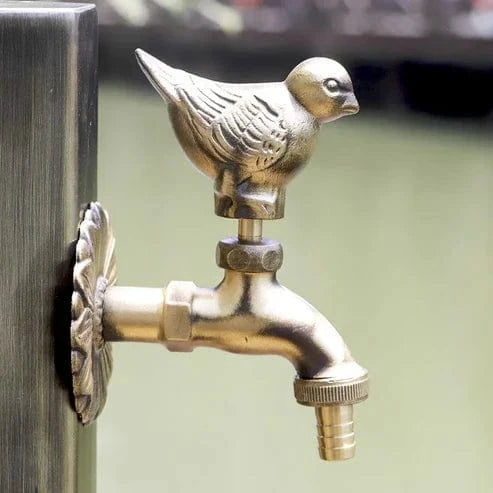Robinet décoratif extérieur – Laiton antique & motif animaux