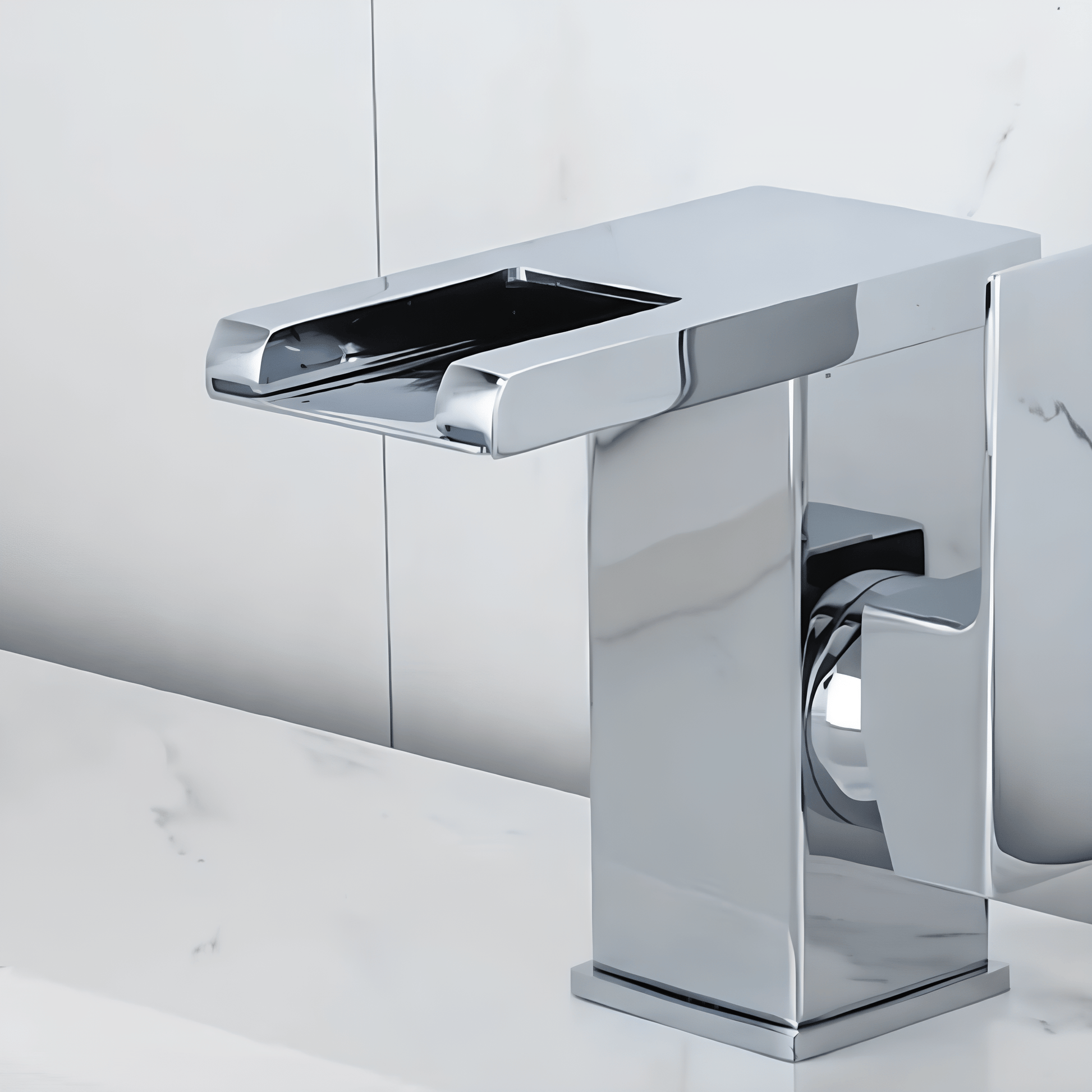 Robinet LED noir avec bec cascade – Température lumineuse
