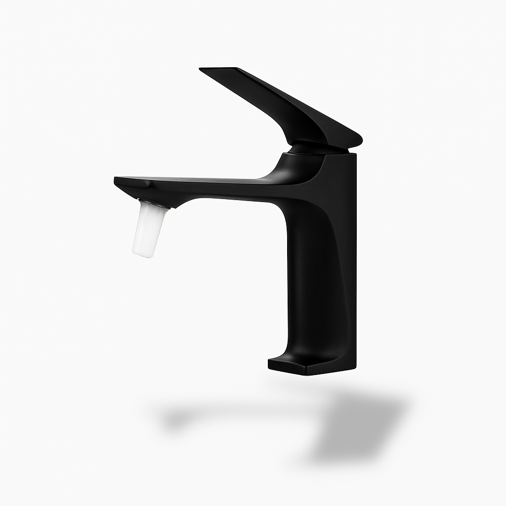 Robinet mitigeur noir lavabo – Design carré moderne
